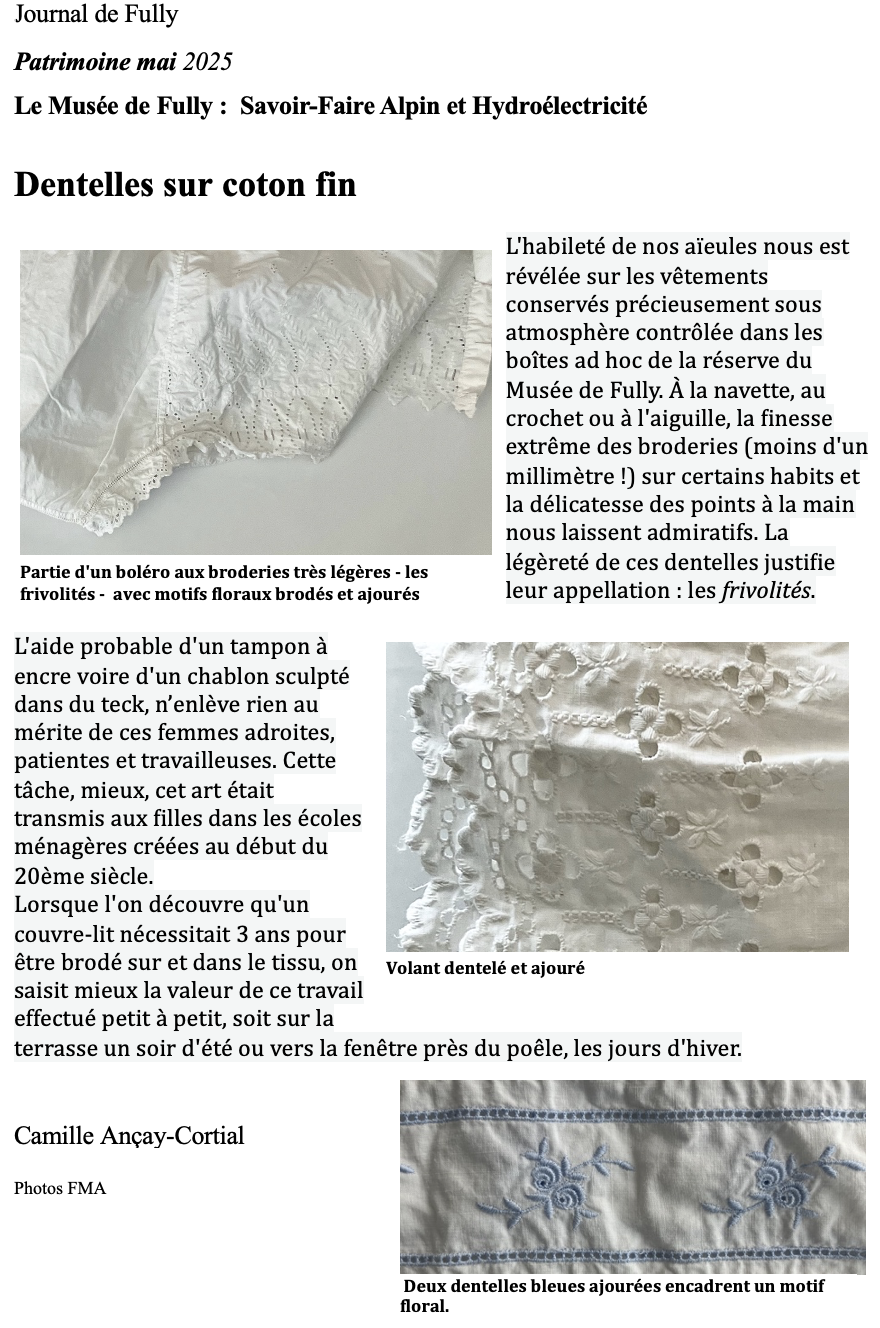 JDF dentelles sur coton fin
