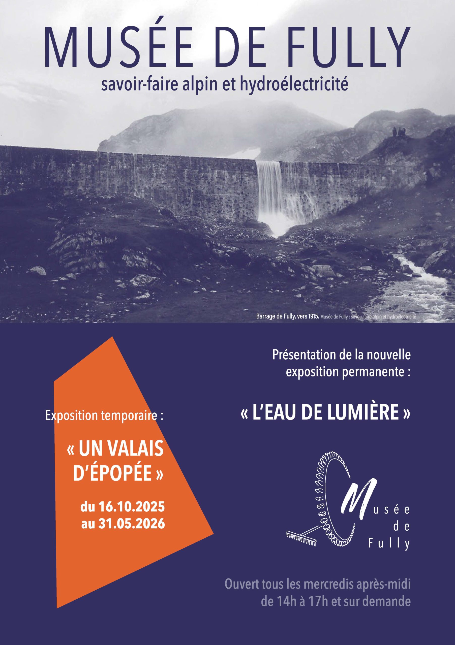 Carton d'invitation au vernissage des expositions le jeudi 16 octobre 2025 à 19h au Musée.