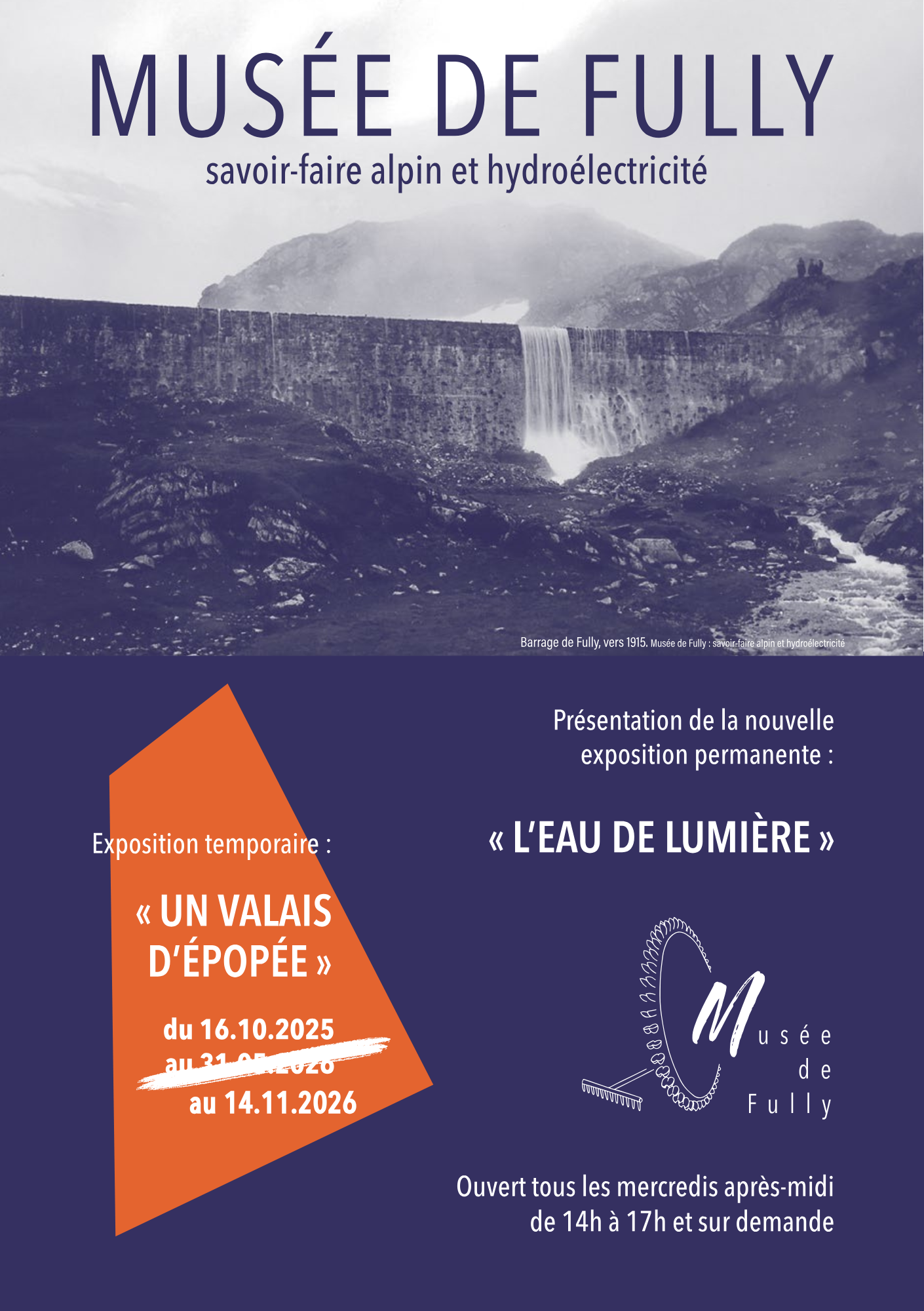 Carton d'invitation au vernissage des expositions le jeudi 16 octobre 2025 à 19h au Musée.